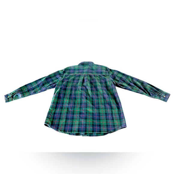 Vintage 90s Christmas Winter Plaid Button Down Snowman - Picture 3 of 5